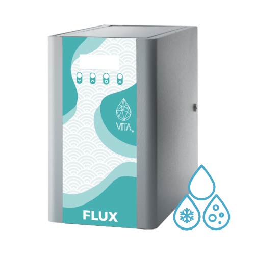 Depuratore ultrafiltrazione sottolavello Flux con acqua liscia fredda e frizzante