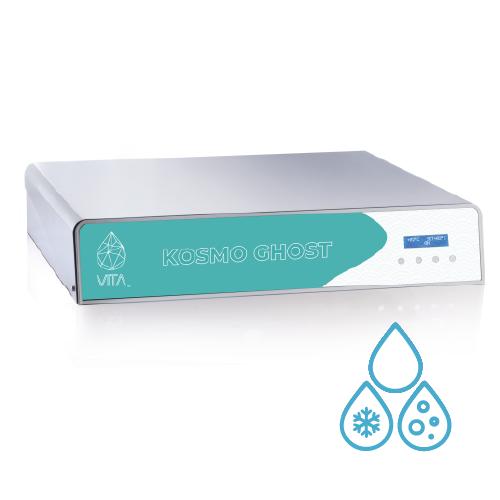 Depuratore osmosi inversa sottolavello Kosmo Ghost con acqua liscia, fredda e frizzante, design compatto per installazione invisibile in cucina