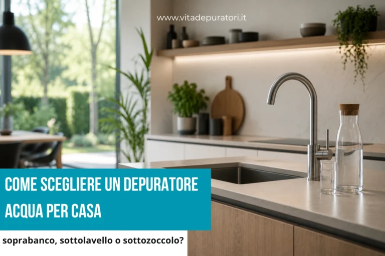 Depuratore acqua per casa: cucina moderna con installazione sottolavello e rubinetto dedicato